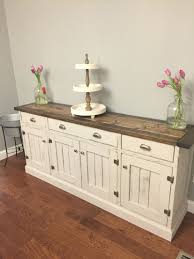 Dining Room Buffet So Pretty Love The Two Tone Finish Rustic Planked Wood Sideboard Anna White D Dining Room Console Dining Room Buffet White Sideboard Buffet