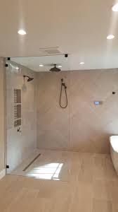 Zero Entry Shower With Trench Drain Niche Design Shower Systems Master Shower