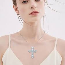 Opal Cross pendant chain pendant Cross Pendant Necklace Anniversary Gift  For Her