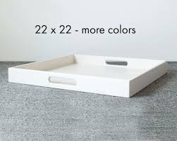 The avalon large square coffee table storage ottoman is upholstered in durable fabrics and is the answer to all your needs. 22 X 22 Square Coffee Table Tray Large Ottoman Tray With Etsy