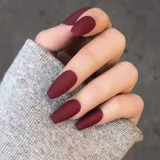 75red wine fade and glitter nails. Amazon Com Relbcy Matte Coffin Press On Nails Red Medium Fake Nails Full Cover False Nails For Women And Girls 24 Pcs Red Beauty