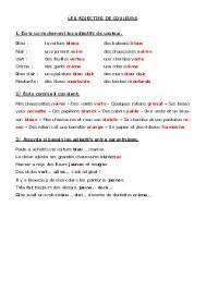 Adjectifs de couleur exercice 1. Les Adjectifs De Couleur Exercices Alloschool Les Adjectifs De Couleur Adjectifs Les Adjectif