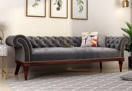 Corner sofa velvet interior design sofa set chesterfield wohnzimmercouch. Buy Swanson Chesterfield Sofa Velvet Graphite Grey Online In India Wooden Street