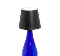 LED Portable Cordless Black Lampshade Bottle Lamp with ...