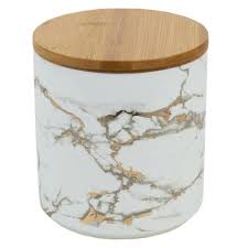 Shop for canister with wood lid at bed bath & beyond. Canisters Jars Large Home Basics Marble Ceramic Food Storage Canister With Bamboo Lid White Home Garden Entsrilanka Org