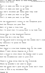 Country Music Don T It Make You Wanna Go Home Bobby Bare Lyrics And Chords