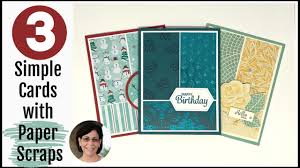 Use different widths and patterns to create a unique look. How To Make 3 Simple Cards In Minutes Using Paper Scraps Youtube