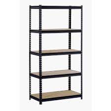 Edsal 72 In H X 36 In W X 18 In D 5 Shelf Steel Commercial Shelving Unit In Black Ur185l Blk The Home Depot Steel Shelving Unit Steel Shelving Shelving Unit