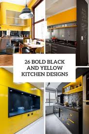 This design subtle geometric influences bring this matte black kitchen to life. 26 Bold Black And Yellow Kitchen Designs Digsdigs
