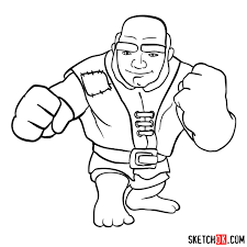 He is unlocked by upgrading a barrack to level 3, which requires a town hall level 1. How To Draw Giant From Clash Of Clans Sketchok Easy Drawing Guides