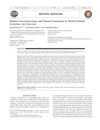 Citește știrile online ale zilei, știri de ultima oră și breaking news. Pdf Disaster Geoarchaeology And Natural Cataclysms In World Cultural Evolution An Overview