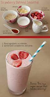 Strawberry Oatmeal Breakfast Smoothie Glitter And Bubbles Recipe Smoothie Recipes Healthy Strawberry Oatmeal Smoothie Food