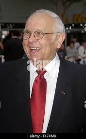 Honorary Mayor of Hollywood Johnny Grant, left, stands alongside actress  Salma Hayek, Major General Peter Gravett, Commanding General , 40th  Division, of the California National Guard and actor Garrett Morris stand  infront