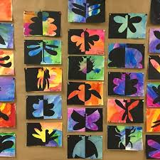 Almost Springtime Means Bugs A Quick Lesson On Positive Negative Shapes For Grade 2 Kindergarten Art Elementary Art Projects Elementary Art