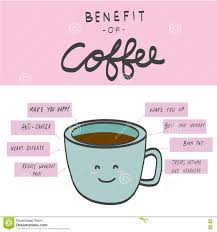 benefit of coffee chart illustration stock illustration