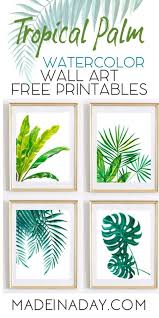Tropical Palm Watercolor Wall Art Printables Watercolor Wall Art Diy Wall Art Printable Wall Art