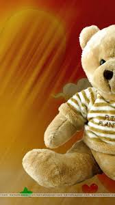 Cute blue eyed baby next to a toy. Wallpaper Android Giant Teddy Bear 2021 Android Wallpapers