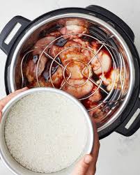 Pot In Pot Make Teriyaki Chicken And Cook Rice In One Instant Pot Recipe Teriyaki Chicken And Rice Teriyaki Chicken Shredded Chicken Recipes