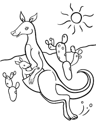 Kangaroos are indigenous to australia. Free Kangaroo Coloring Page
