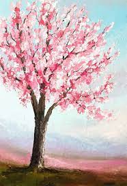 Serrulata 'kanzan' comes in second.) Cherry Blossom Painting Palette Knife Tree By Nikspaintgallery Tree Painting Canvas Cherry Blossom Painting Tree Painting