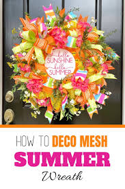 $10 diy summer wreath from confessions of a serial diyer. How To Make A Deco Mesh Summer Wreath Southern Charm Wreaths
