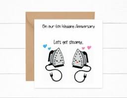 I love you to bits. Husband Wife 6th Wedding Anniversary Card Iron 6 Years Funny Let S Get Steamy Ebay