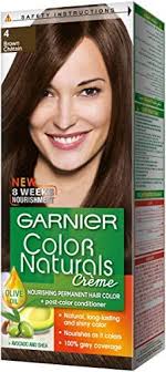 Garnier nutrisse hair color crème, with grape seed and avocado oil, comes in a complete hair dye kit and nourishes while it garnier hair color: Garnier Color Naturals 4 Brown Haircolor Buy Online At Best Price In Uae Amazon Ae