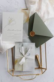 Minimalist Wedding Invitations Vellum Wrapping Paper Plant Dyed Silk Ribbon Modern Wedding Invitations Wedding Invitations Diy Minimalist Wedding Invitations