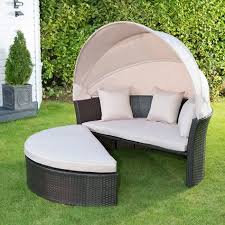 I am in the market for some pretty blue and white ceramic garden seats for my living room. The Venice 3 In 1 Hooded Day Bench Is Perfect For Lounging On In Your Garden It Has Multiple Uses Such As Outdoor Furniture Chairs Rattan Daybed Rattan Bed