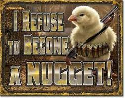 I Refuse To Become A Nugget Tin Sign Shotgun Chicken Metal Poster Wall Decor Ebay
