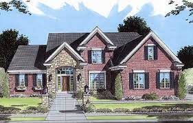 Three bedroom two bath with large bonus room. Brick And Stone Two Story 3972st Architectural Designs House Plans