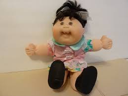Proporta cabbage patch kids classic 16 inch doll with flower petal dress caucasian girl blonde hair green eyes. Cabbage Patch Kids Girl Circa 78 83 Black Hair 5 Teeth Etsy Cabbage Patch Kids Black Hair Kids Girls