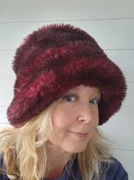 Burgundy Santa Hat With Fur