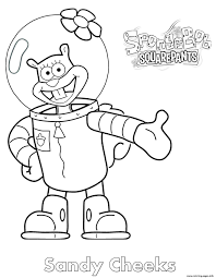 Spongebob holding a heart ballon. Sandy Cheeks Coloring Pages Printable