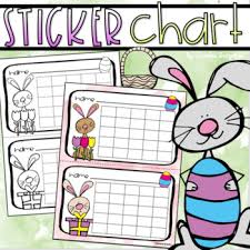 Positive Behavior Sticker Chart Reward Incentives Easter Holiday Spring Theme
