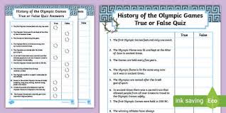 Tylenol and advil are both used for pain relief but is one more effective than the other or has less of a risk of si. History Of The Olympic Games True Or False Pop Quiz