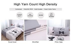 Fight before its to late! Amazon Com His Side And Her Side Duvet Cover Set Couple Gray And White Bedding Set With 2 Pillowcases Soft Microfiber Duvet Cover For All Season Sweet Love Queen Size 90 X90 Not