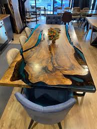 Epoxy Blue River Dining Table, Live Edge Table Epoxy, Resin Epoxy Table, Custom Dining Table, Dining Room Table, Epoxy Table, Kitchen Table - Etsy
