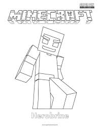 Check spelling or type a new query. Minecraft Herobrine Coloring Page Super Fun Coloring
