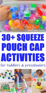 30 Squeeze Pouch Cap Activities Happy Toddler Playtime Easy Toddler Activities Fun Activities For Toddlers Activities For Kids