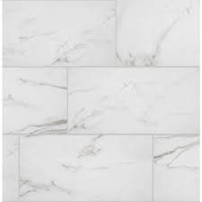 Florida Tile Home Collection Michelangelo Calacatta Rectified 12 In X 24 In Porcelain Floor And Wall Tile 1 Porcelain Flooring Bathroom Floor Tiles Flooring