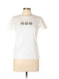 Details About Vera Bradley Women Ivory Short Sleeve T Shirt Med