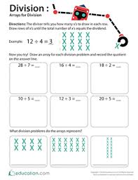 Division Arrays For Division Part One Worksheet