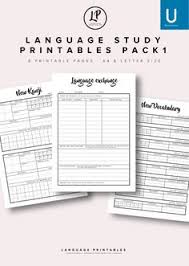 Language Study Printables Pack 1 Etsy Language Study Study Printables How To Memorize Things