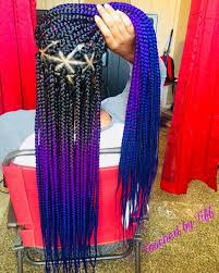 Black And Blue Braids Hairstyles Should We Get This Braids For Black Women Hair Styles Braided Hairstyles