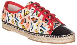 Fendi Womens Junia Canvas Ff Print Espadrille Sneaker