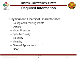 You can add / modify with the examples of chemicals used at your site. Ppt Material Safety Data Sheets Powerpoint Presentation Free Download Id 4031547
