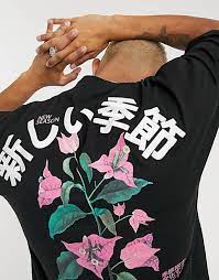Check spelling or type a new query. Asos Design Oversized T Shirt With Large Floral And Text Back Print In Black Asos