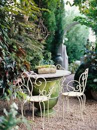Outdoor Bistro Chairs Dining In The Garden Artisan Crafted Iron Furnishings And Decor Blog Small Gardens Small Garden Outdoor