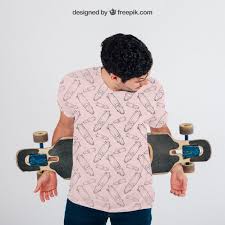 Download Download Young Guy With Skateboard And T Shirt S Mock Up For Free Camisetas Chicos Jovenes Patineta